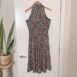 Y2K Cherries Butterflies Silk Dress